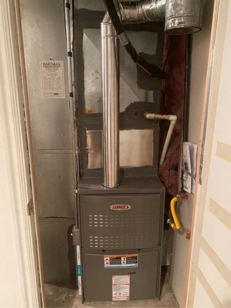 Furnace installation on a Lennox system in Cottonwood Heights, UT, November 9, 2020