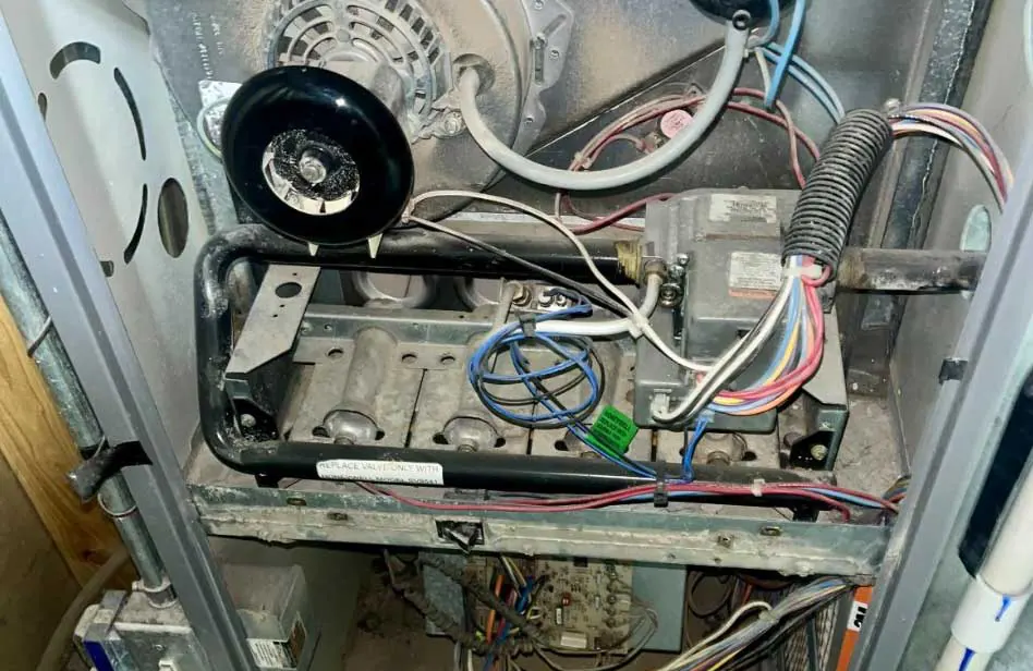 Furnace opened for a tune-up