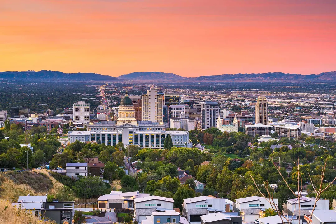 The Salt Lake Valley at sunset