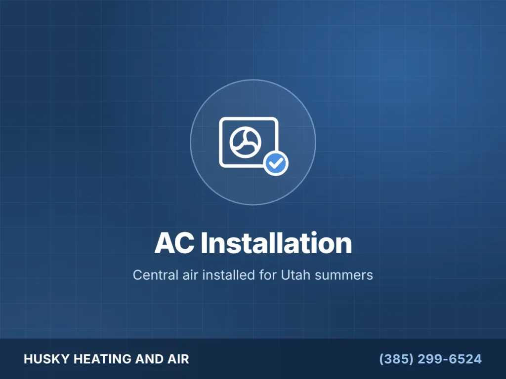 AC installation by Husky Heating and Air
